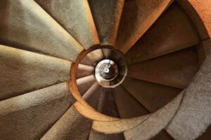 Spiral staircase meditation walk