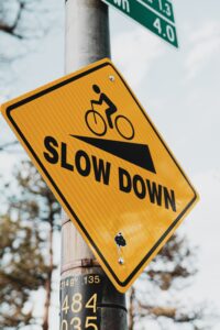 Sign telling you to slow down.